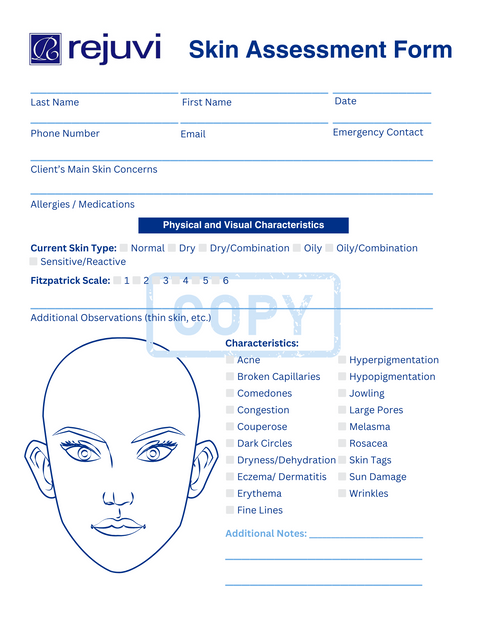 Rejuvi Skin Assessment Form – Rejuvi Laboratory